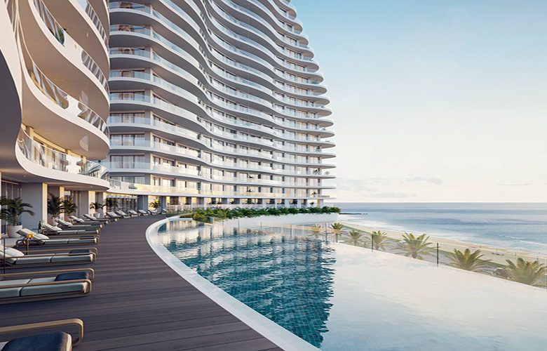 building with swimming pool